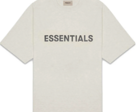 Fear of God Essentials Boxy T-Shirt Applique Logo Oatmeal/Oatmeal Heat