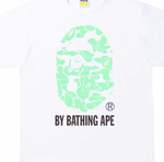 A Bathing Ape Bape Ape Head Text Code Glow in The Dark Tee White
