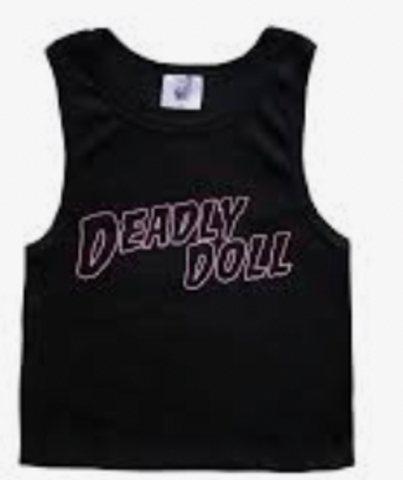 Chrome Hearts - DEADLY DOLL TANK TOP  (BLACK/WHITE/PINK)