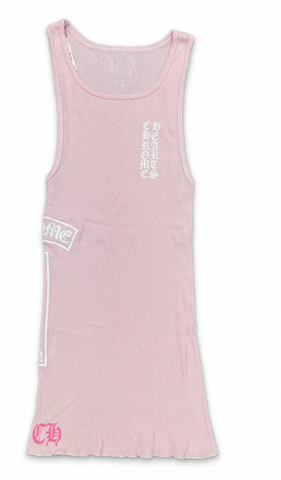 Chrome Hearts - Horse Shoe Floral TANK TOP (LIGHT PINK/WHITE)