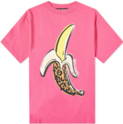 Palm Angels Leopard Banana Classic T-Shirt PINK/Yellow