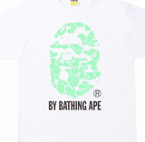A Bathing Ape Bape Ape Head Text Code Glow in The Dark Tee White