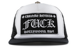 Chrome Hearts FUCK Hollywood Trucker Hat Black/White