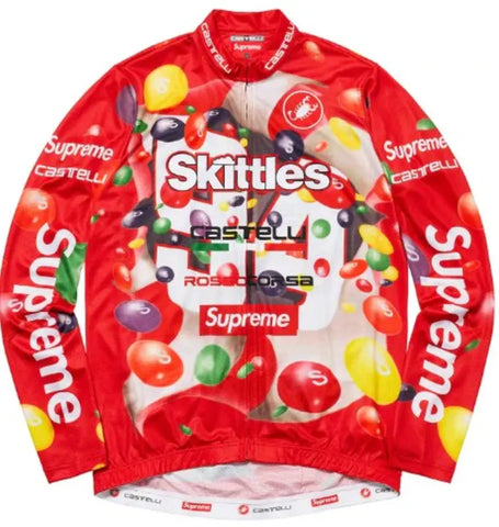 Supreme Skittles Castelli L/S Cycling Jersey Red